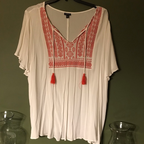 Morrocan boho rayon blouse - Picture 2 of 7